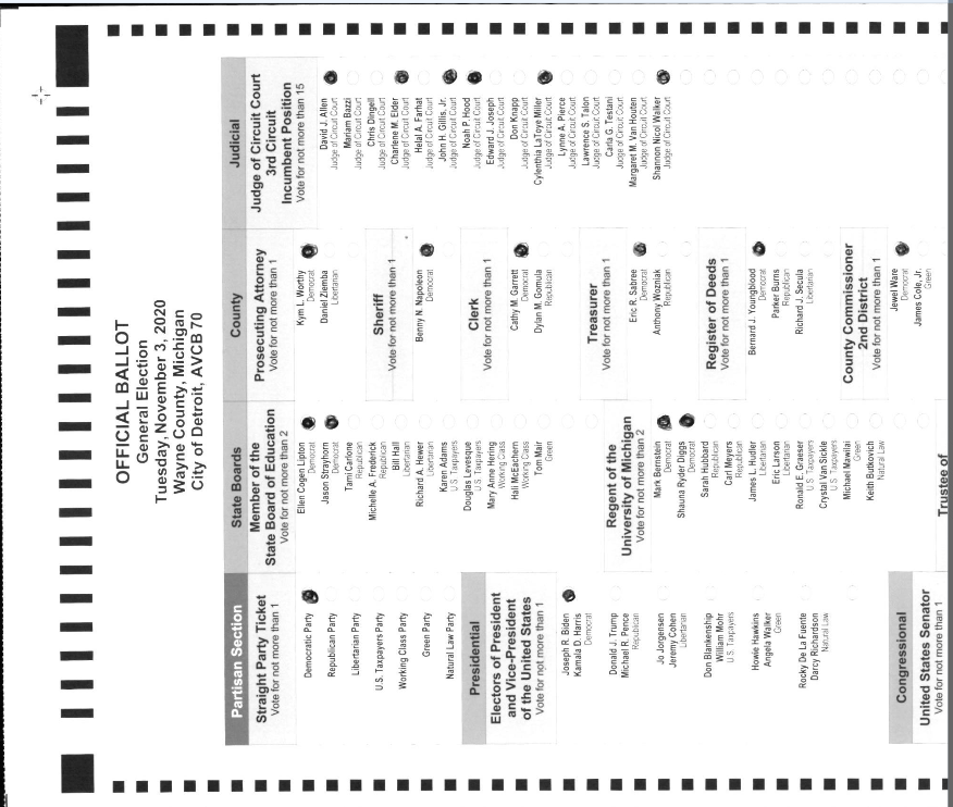 Unreadable hand-marked AVCB ballot – rotated 90 degrees